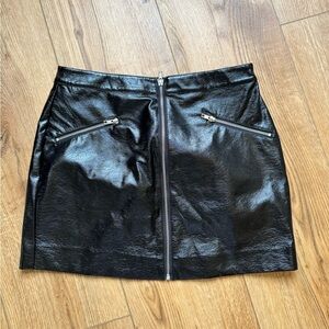 J.O.A. Los Angeles Pleather Zip Front Mini Skirt - Size L